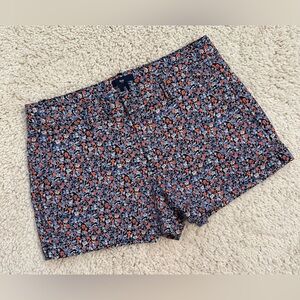 Gap Shorts Womens 6 Chino Flat Front Navy Floral Mid Rise Ladies Summer Spring